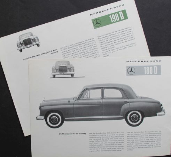 Mercedes-Benz 180 - 190 D Modelprogram 1959 Carbrochure (8270)